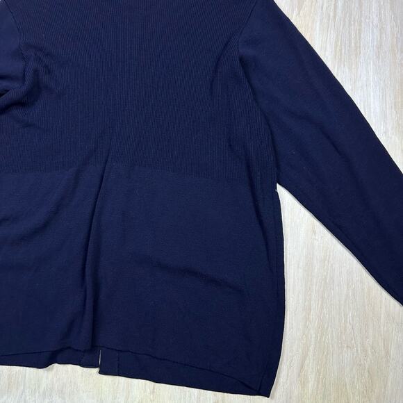 Vintage Jaeger Wool Blend Button Front Navy Classic Cardigan Sweater Large - Picture 8 of 13